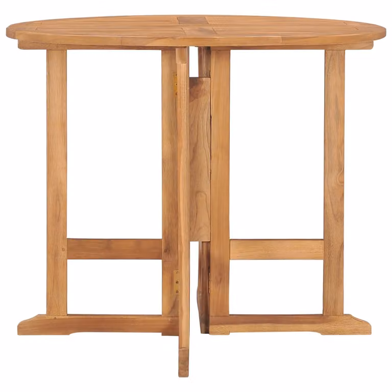 vidaXL Tavolo da pranzo pieghevole da giardino Ø90x75 cm in legno massiccio di teak