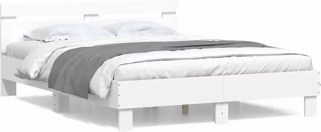 Letto matrimoniale Design In con testiera in legno multistrato bianco L/P/H: 150 x 200 x 151 cm