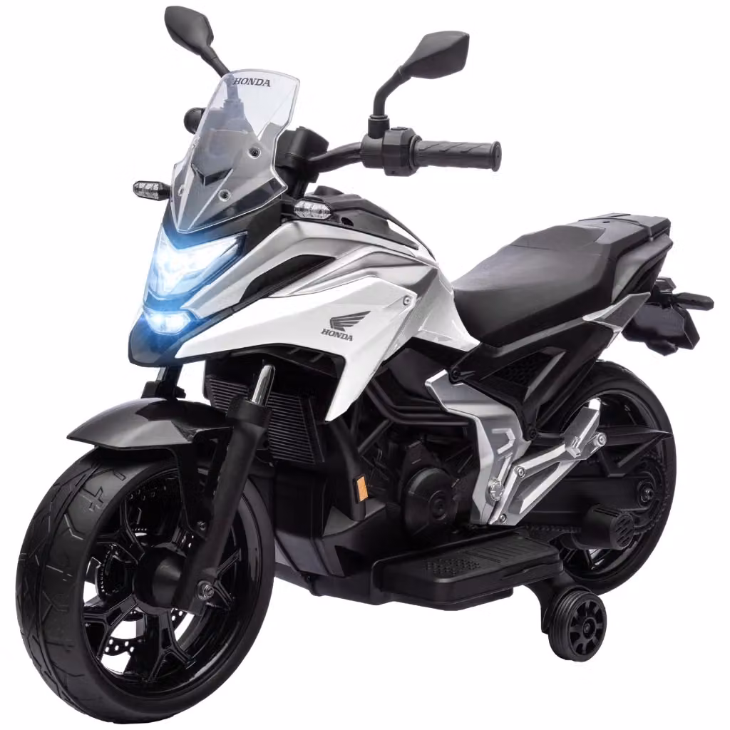 Moto Elettrica Minimal per Bambini con Musica e Luci, Colore Bianco – 2