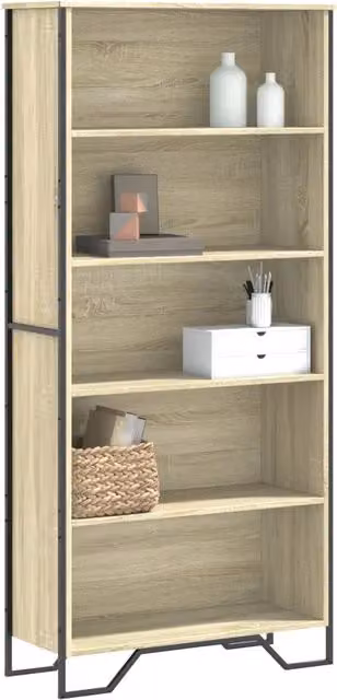 Libreria-Scaffale Design Mania in MDF per Soggiorno, Colore Marrone e Beige, L: 80 cm, P: 31 cm, H: 169 cm