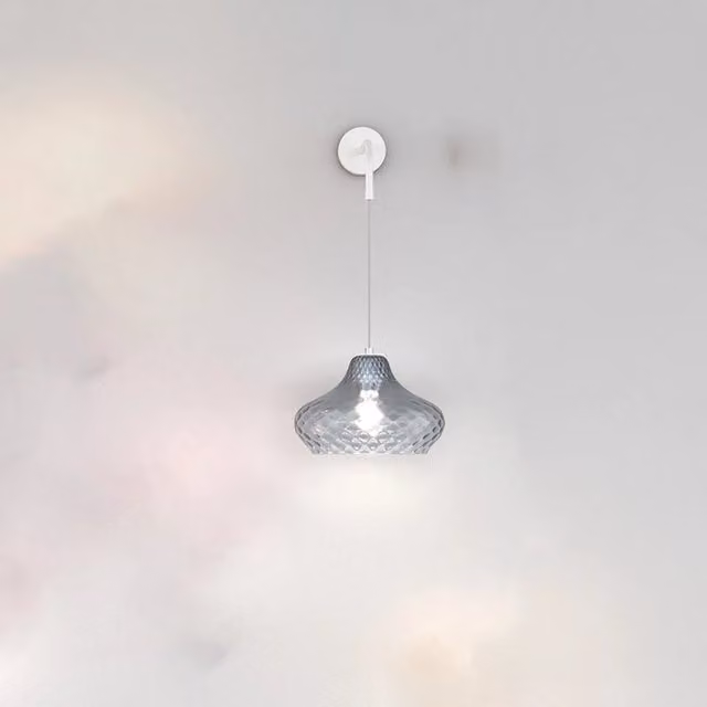 Applique da parete Top Light Contemporanea Dress in metallo bianco e vetro blu con 1 luce E27