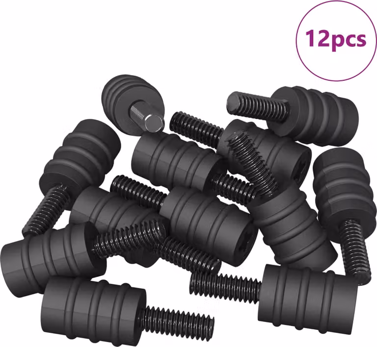 Vite di Standoff 12 pcs Nero M4 Gomma e Acciaio