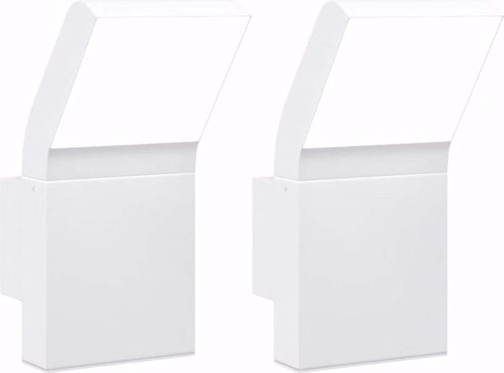 Applique per Esterni con LED 2 pz Bianche Alluminio Pressofuso