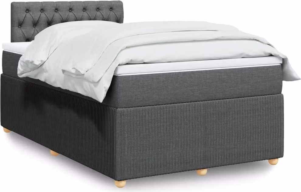 Maison Exclusive - Letto boxspring con materasso grigio scuro 120x200 cm tessuto
