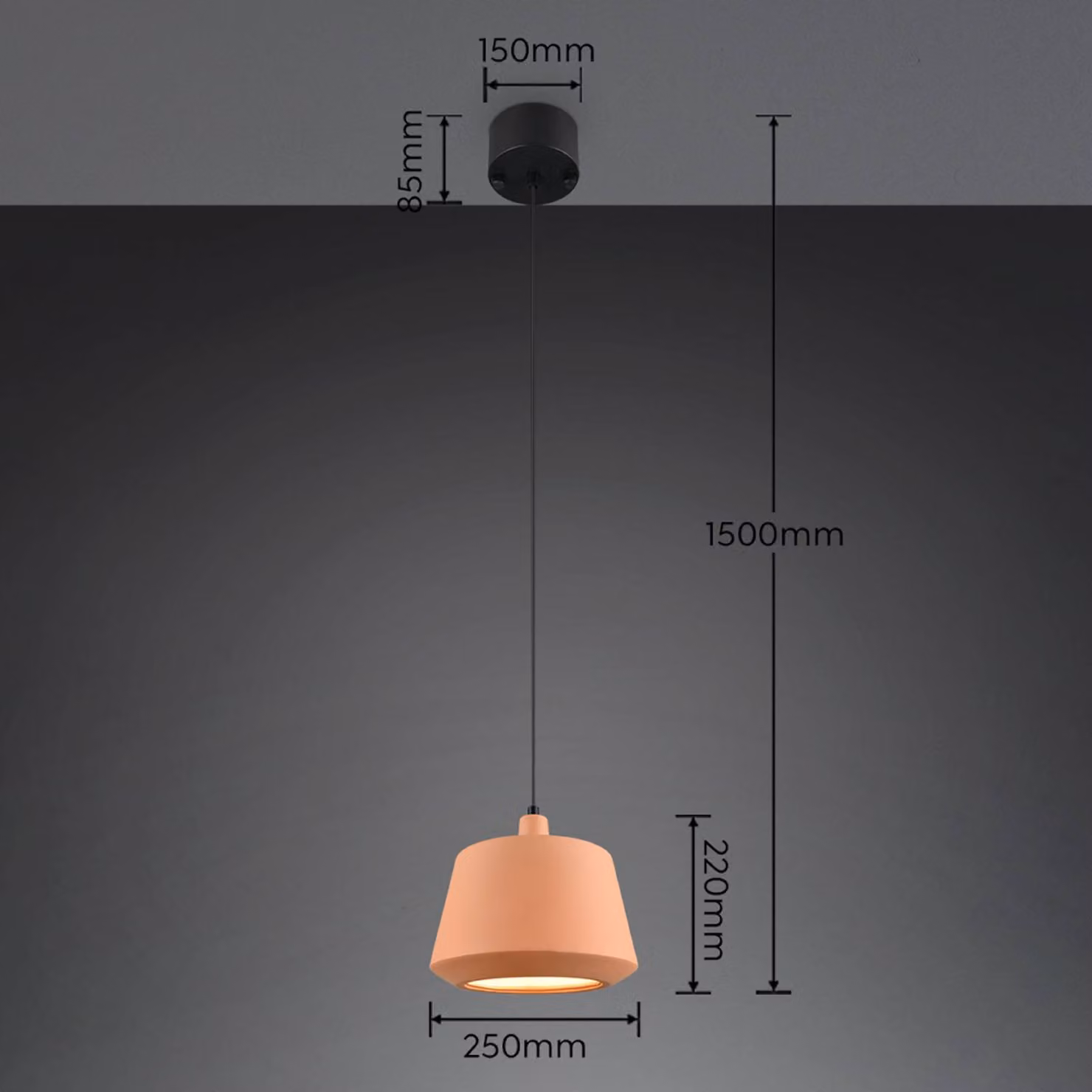 Reality Leuchten Lampada a sospensione Mirea, dimmerabile, Terracotta, Soggiorno / Sala da pranzo, Ceramica, Mediterraneo, Lampada a sospensione