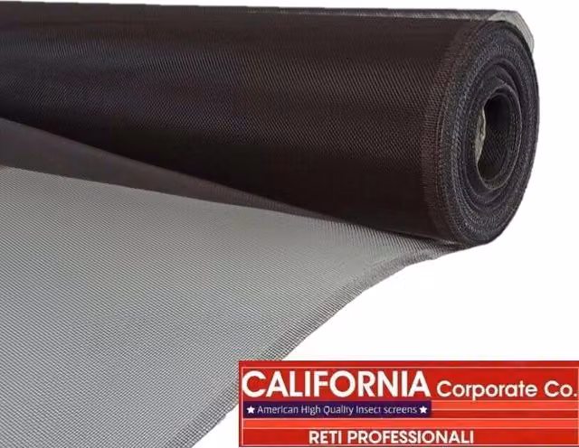 Rete Zanzariera 150 cm X 20 metri Alluminio Americana 18/16 Nera