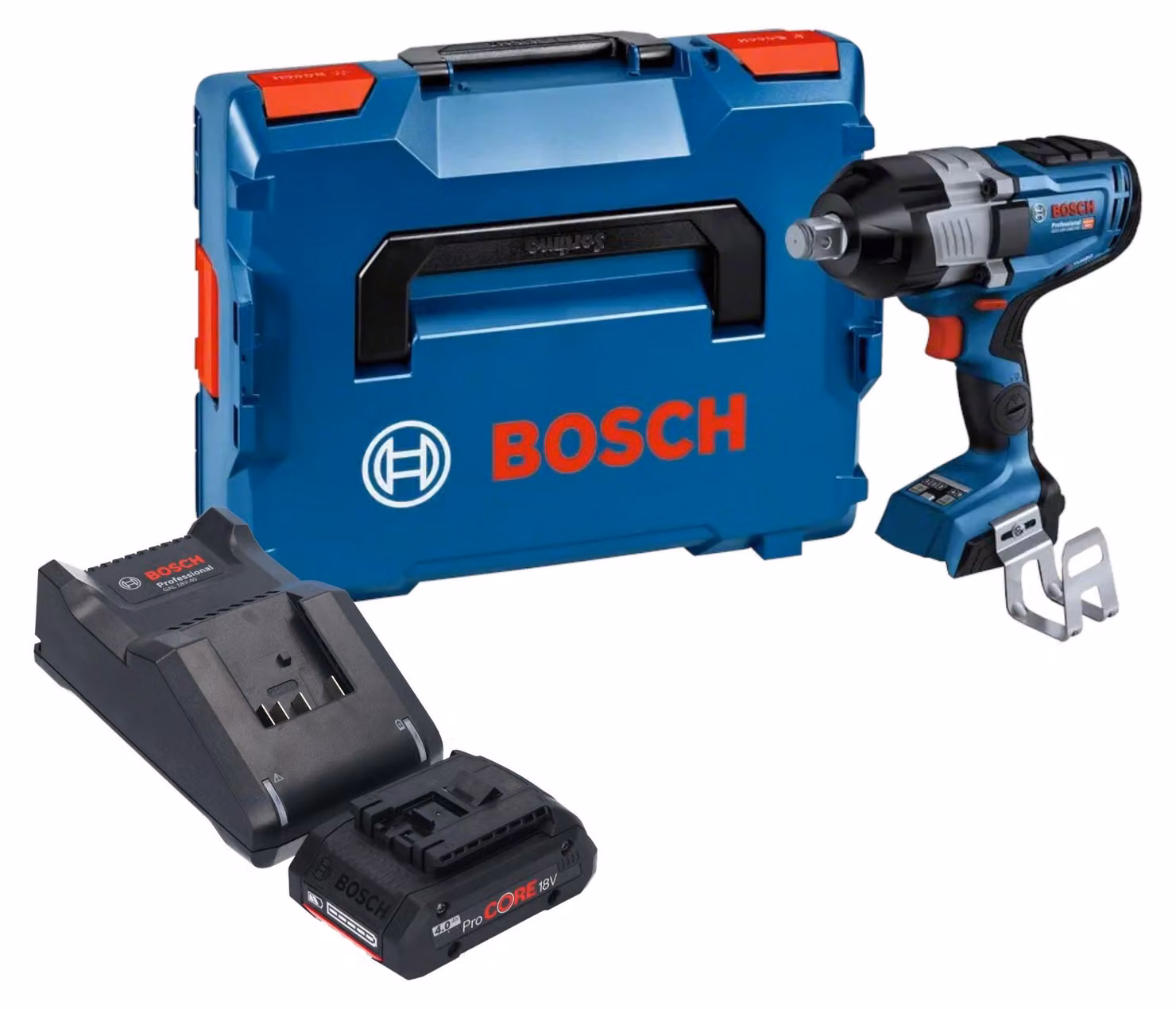 Bosch GDS 18V-1600 HC Avvitatore a impulsi professionale a batteria 18 V 1600 Nm 3/4'' BITURBO Brushless + 1x batteria ricaricabile ProCORE 4,0 Ah + caricatore + L-Boxx