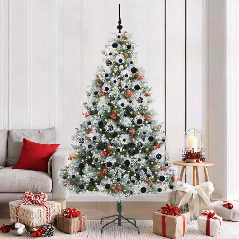 Maison Exclusive - Albero di Natale artificiale, verde e bianco, 210 cm