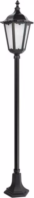 Lampione da giardino retro SU-MA nero con attacco E27, altezza 164 cm, protezione IP43