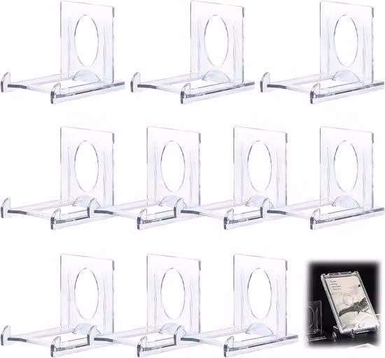 Supporti espositivi in plastica - confezione da 10 pezzi - trasparenti - design regolabile
