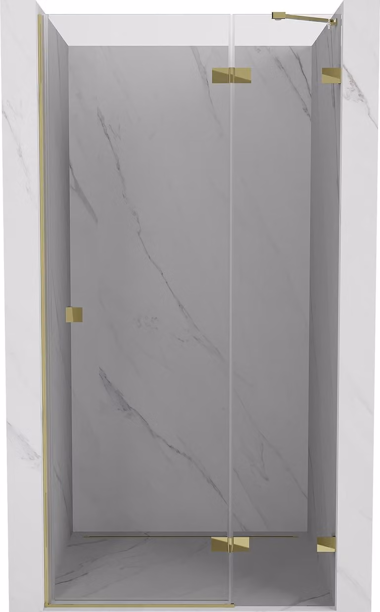 Mexen Lunar porta doccia a battente destra 95 cm, trasparente, dorato - 834-095-000-50-00-P
