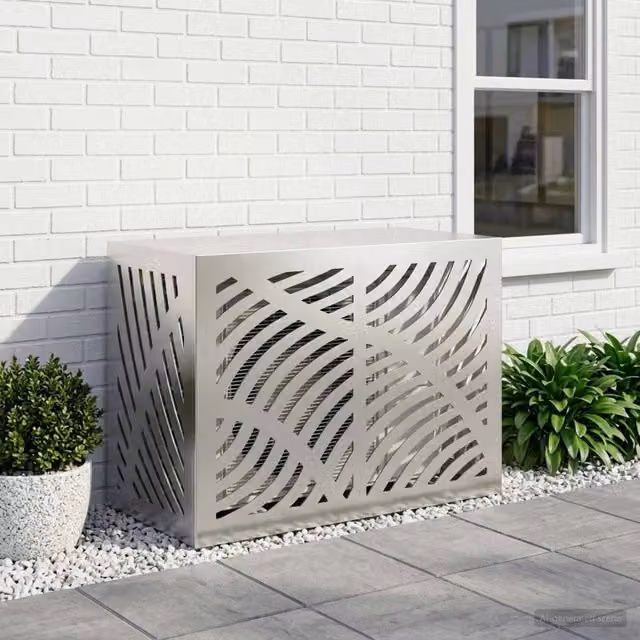 Copertura per condizionatore d'aria vidaXL Argento L 90 x P 40 x H 60 cm