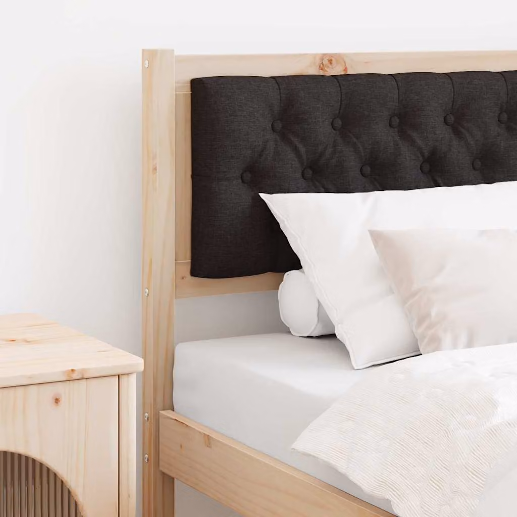 Testiera per letto moderna vidaXL in legno di pino massello, colore marrone e nero