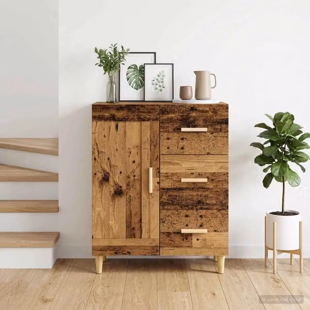 Credenza moderna vidaXL in legno ingegnerizzato marrone L: 69,5 cm, P: 34 cm, H: 90 cm – 1