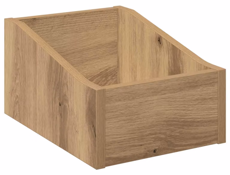Scatola porta-vinili in legno impiallacciato effetto "Artisan Eiche", dimensioni 23 x 33 x 16 cm