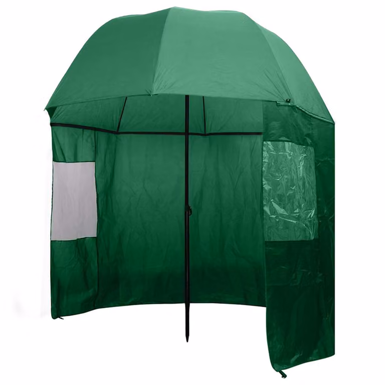 Ombrello da pesca rotondo vidaXL in poliestere Oxford verde L: 300 cm, P: 240 cm