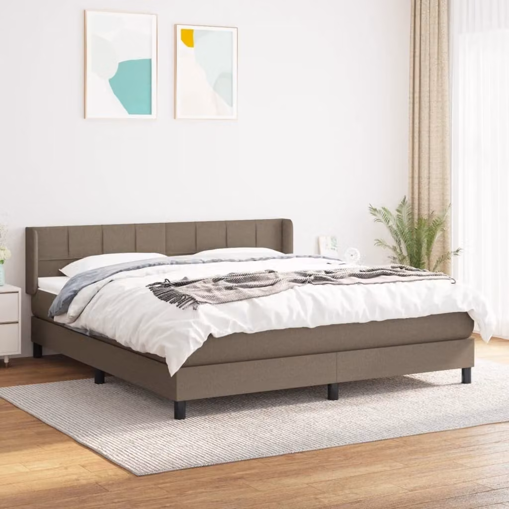 Maison Exclusive - Giroletto a Molle con Materasso Tortora 180x200 cm in Tessuto