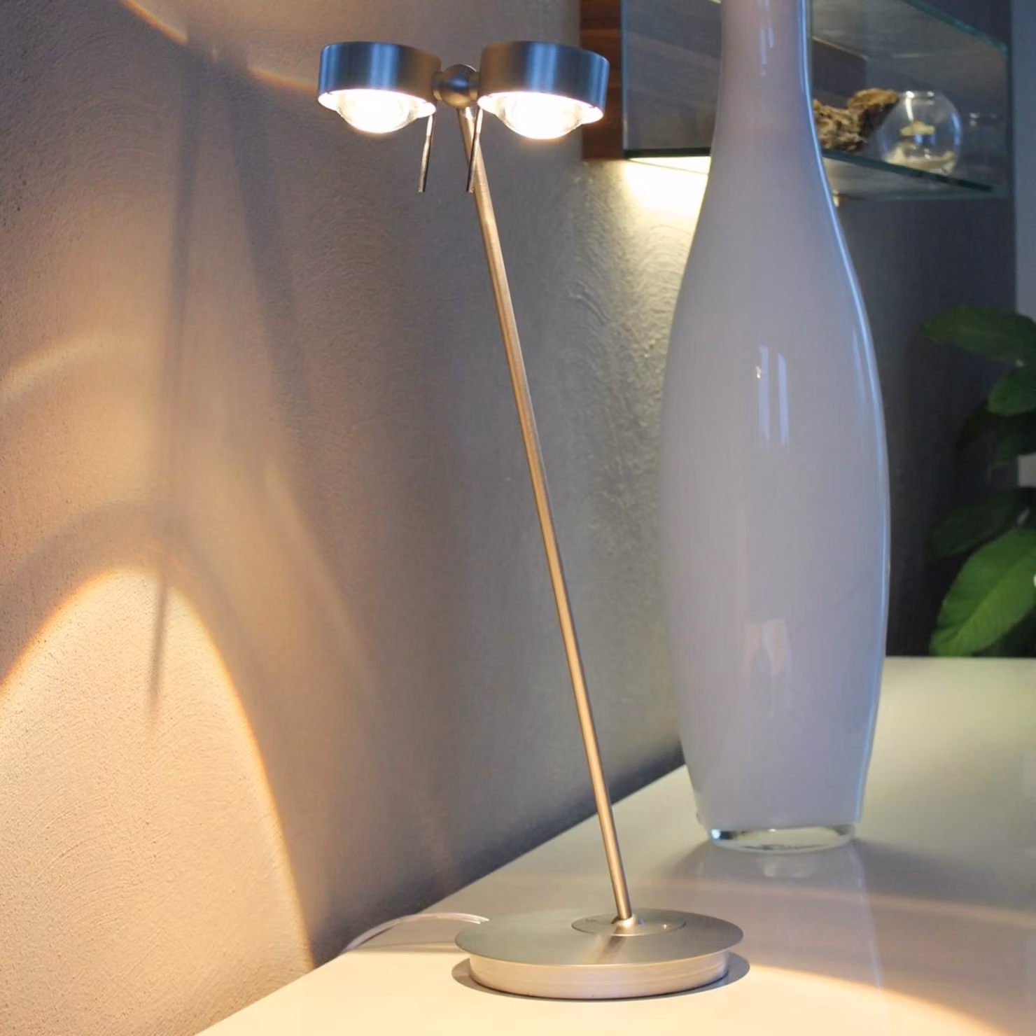 Top Light Lampada da tavolo di design PUK, dimmerabile, Cromo / Argento, Soggiorno / Sala da pranzo, Design, Lampada da tavolo