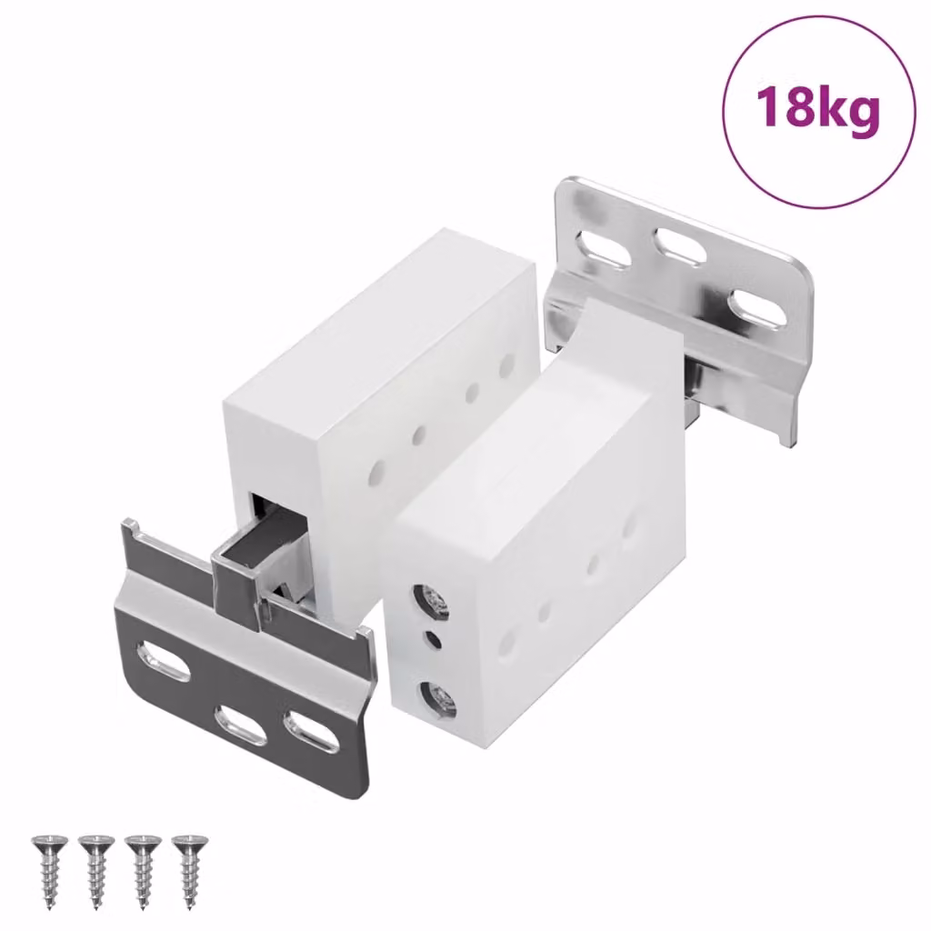 Supporto per armadio appeso vidaXL in acciaio galvanizzato e plastica, Bianco, L/P/H: 18,0 x 7,0 x 1,9 cm – 2