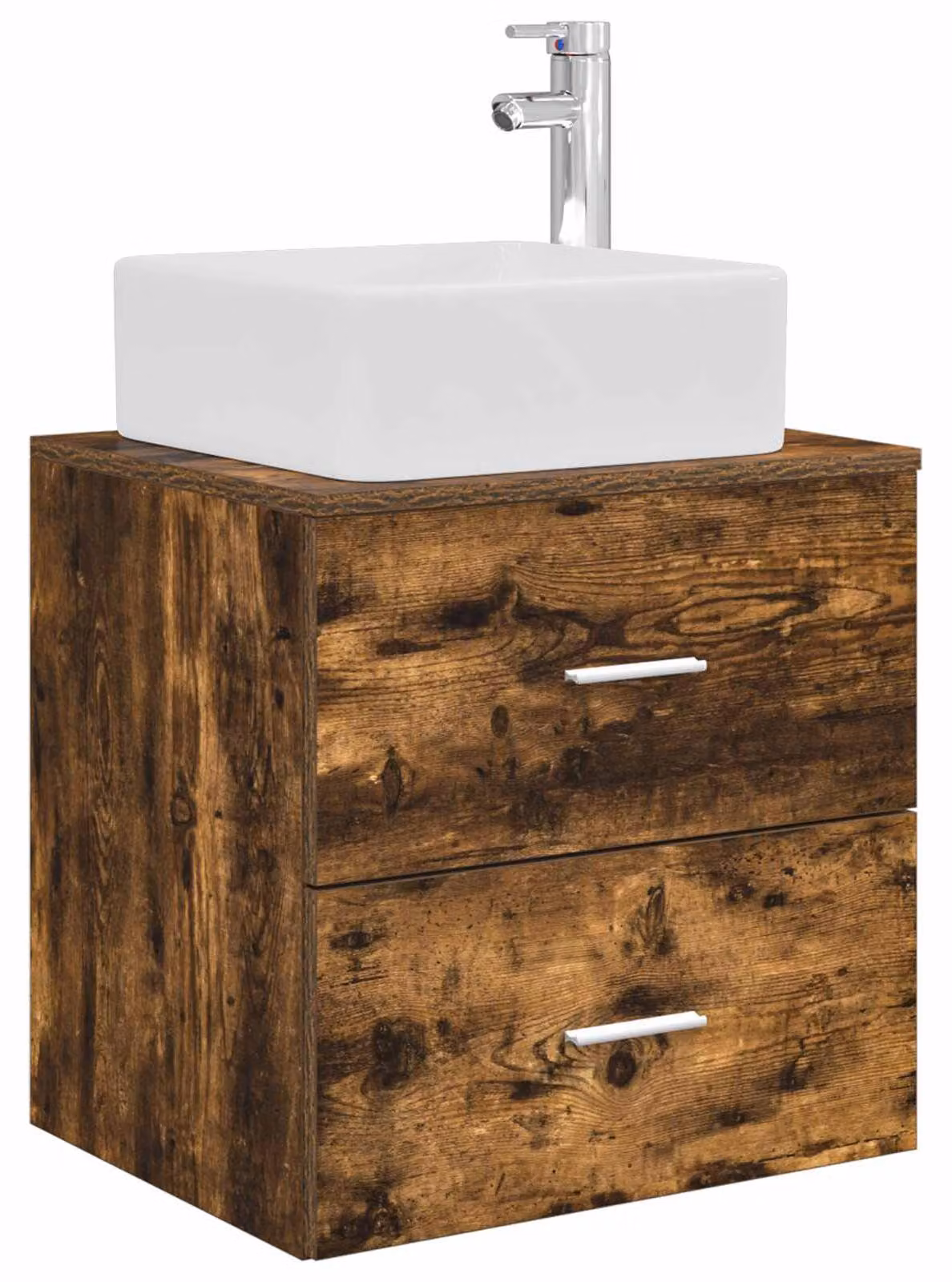 Mobile Lavabo da Parete Rovere Fumo 53 x 34,5 x 63 cm