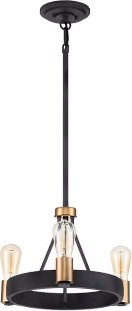 Lampadario Industrial Nordico Silas Acciaio Zinco Antico Ottone 3 Luci E27
