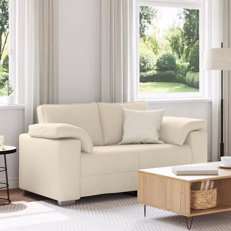 vidaXL Divano a 2 Posti Beige in Tessuto con Design Minimalista e Lineare