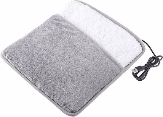 Scaldapiedi elettrici con ricarica USB - Cuscino scaldapiedi in peluche lavabile per uso domestico