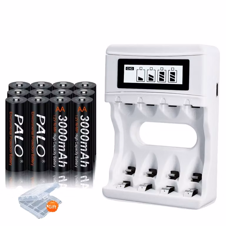 Batteria ricaricabile AA, capacità 2000mAh, ecologica, BIANCA, 12V-b