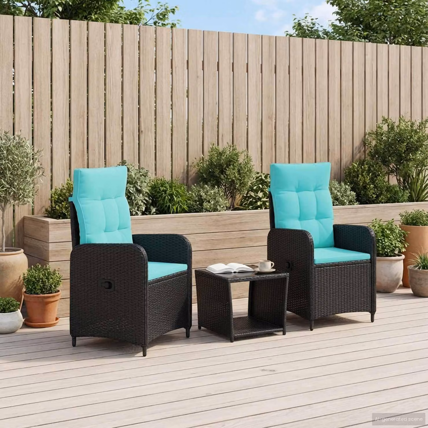 Maison Exclusive - Set da giardino per relax, composto da 3 pezzi.