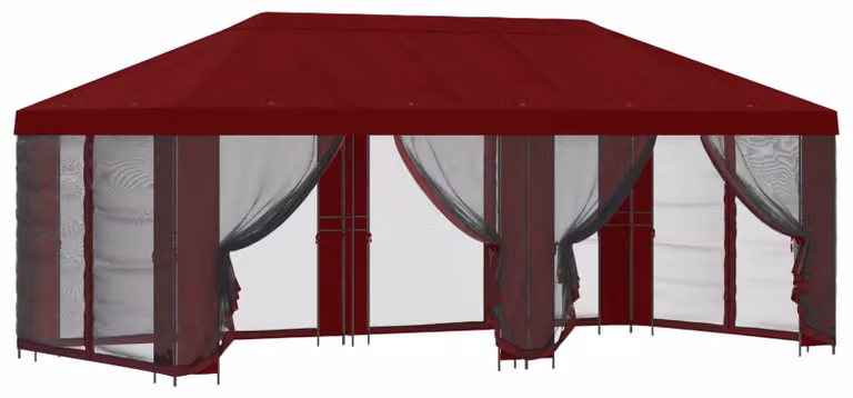 Gazebo con pareti laterali 6 x 3 m Borgogna
