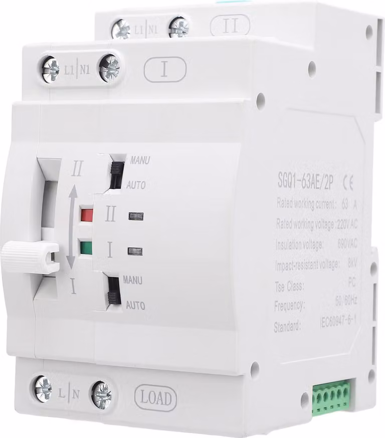 Doppio interruttore automatico di trasferimento SGQ1-63AE 2P 63A Commutazione di generatore 220V