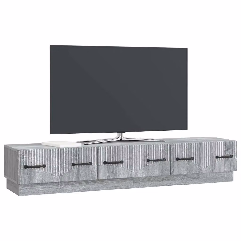Mobile TV-Credenza Moderno Design In Grigio con Passacavi L: 147 cm, P: 34,5 cm, H: 27 cm – 2