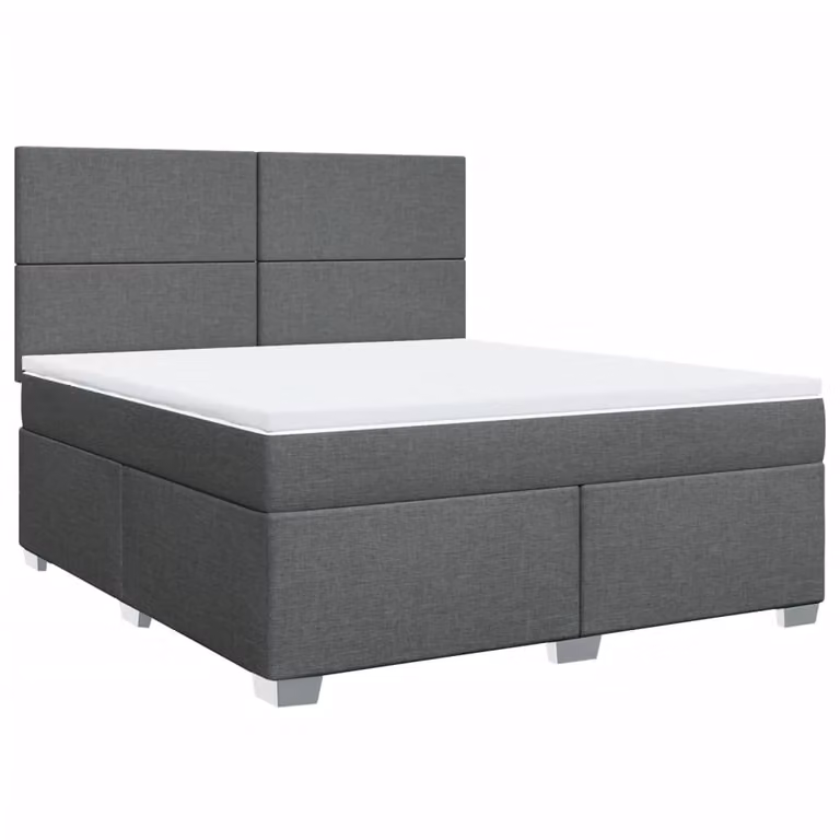 Giroletto a Molle con Materasso Grigio Scuro 180x200 cm Tessuto