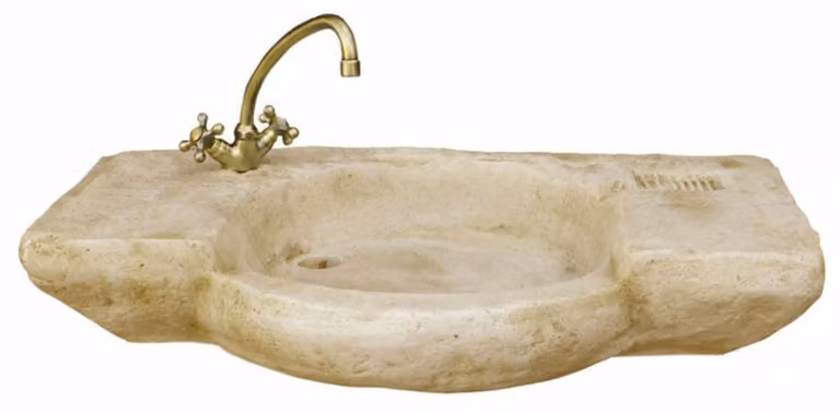 Casa Padrino Lavabo da giardino in stile liberty con rubinetto colore sabbia / ottone 88 cm