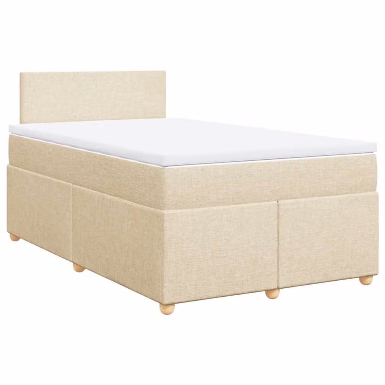 Giroletto a Molle con Materasso Crema 120x200 cm in Tessuto