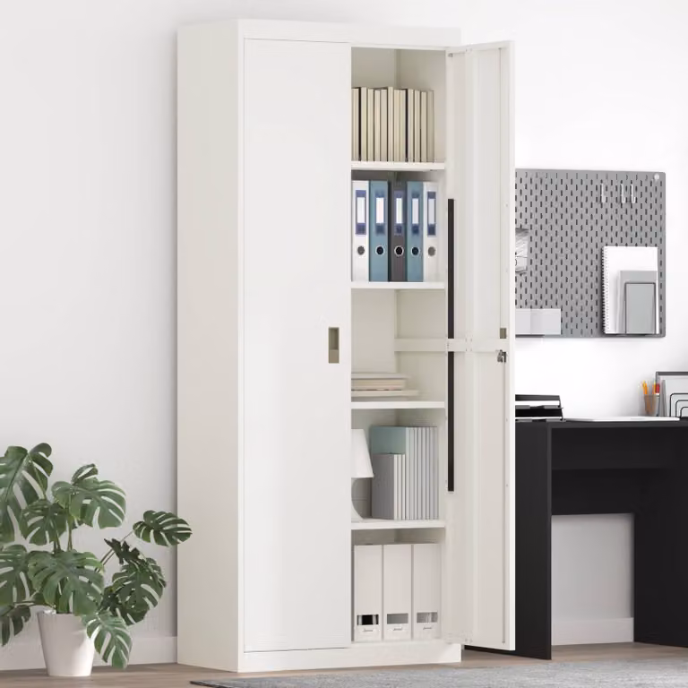 vidaXL Armadio Bianco 80 x 40 x 200 cm Acciaio