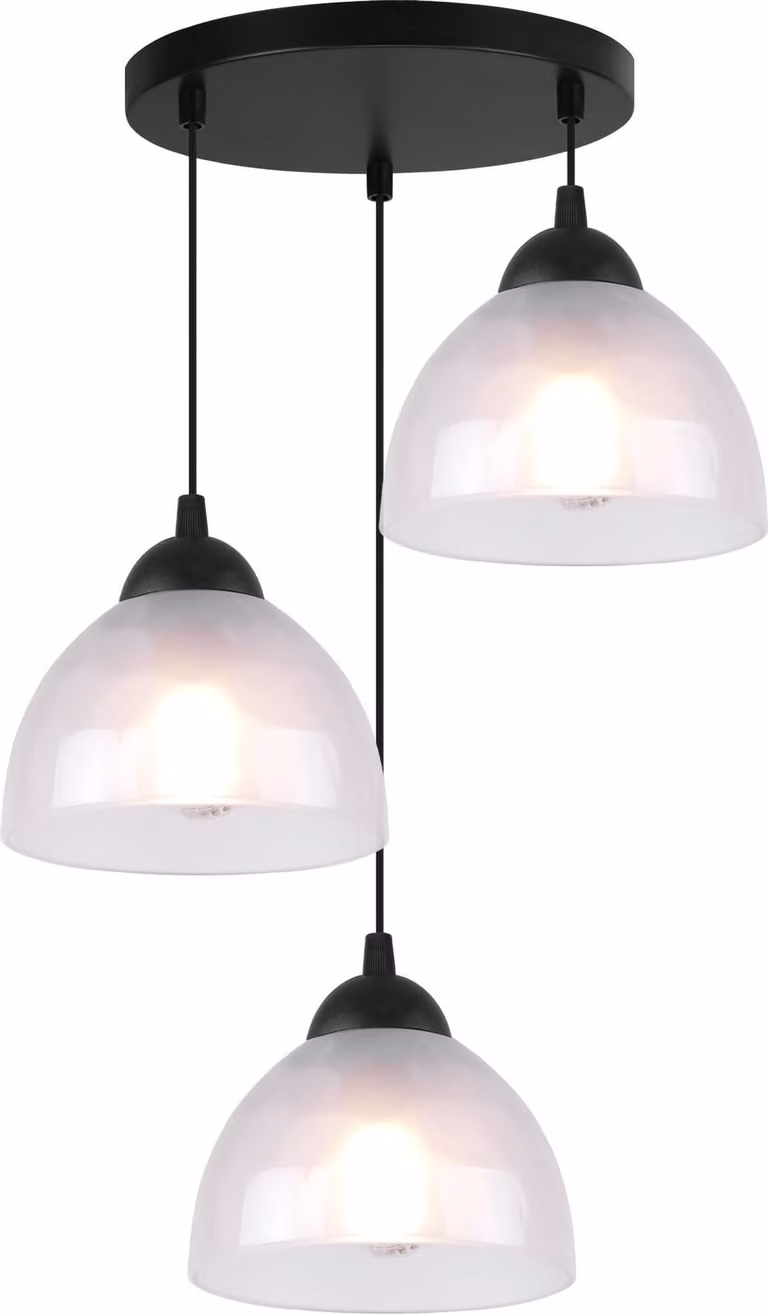 Lampada a sospensione Venice a 3 luci con paralumi in vetro opalino E27