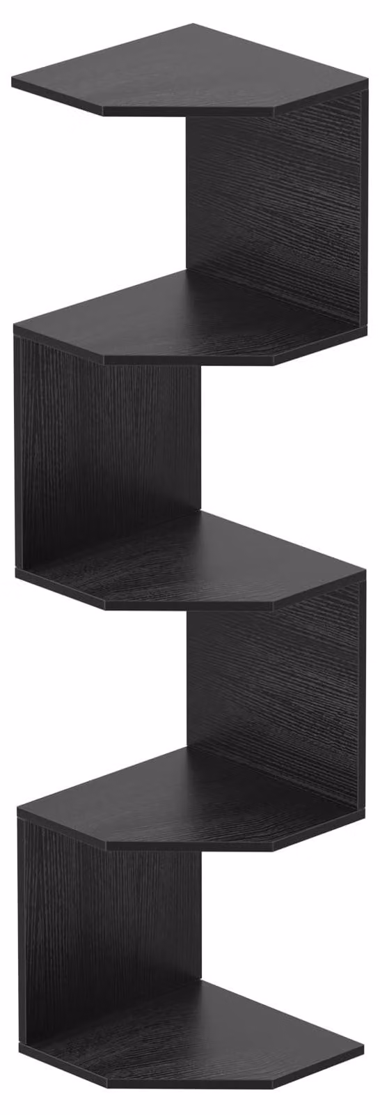Set di mensole angolari, 5 mensole sospese, 26x26x117 cm, colore nero