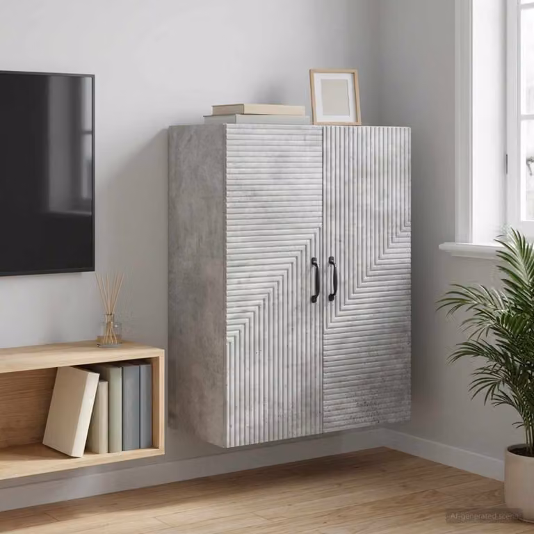 Mobiletto a muro moderno vidaXL Grigio, L: 66 cm, P: 34,5 cm, H: 90 cm
