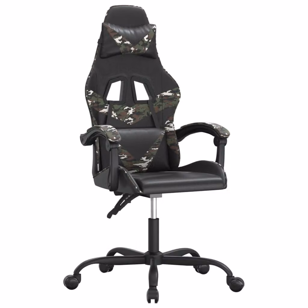 Sedia da Gaming Nero e Mimetico in Pelle finta