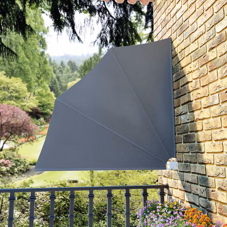The Living Store Ventilatore da balcone pieghevole grigio 140×140 cm