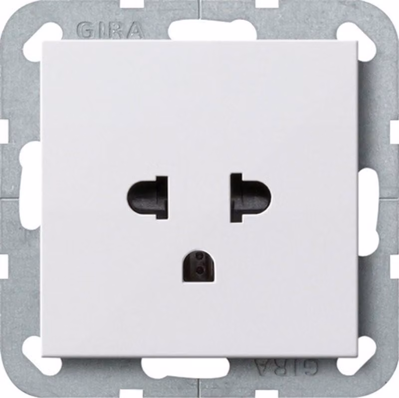 Gira 284027 Presa EURO-US Sistema 55 Bianco puro opaco