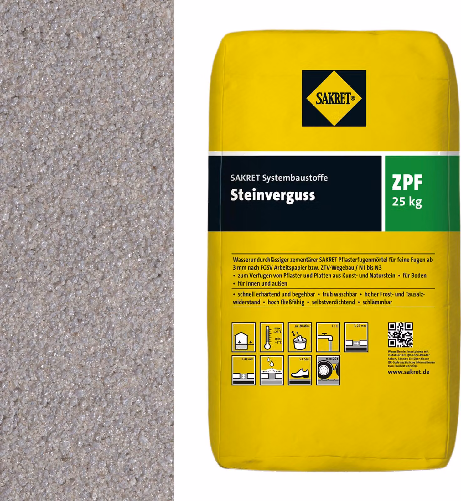 SAKRET Steinverguss ZPF Grau 25kg