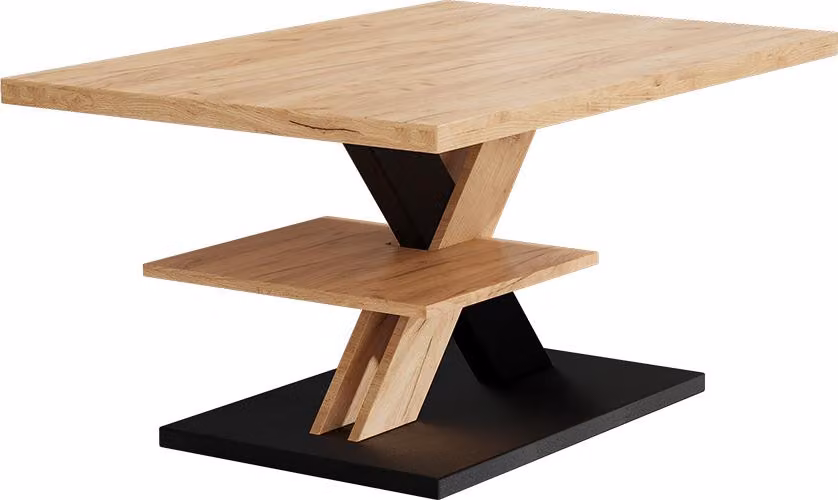 Tavolino da salotto Vicco Arivo Nero 90 x 60 cm con ripiano, Model 55342