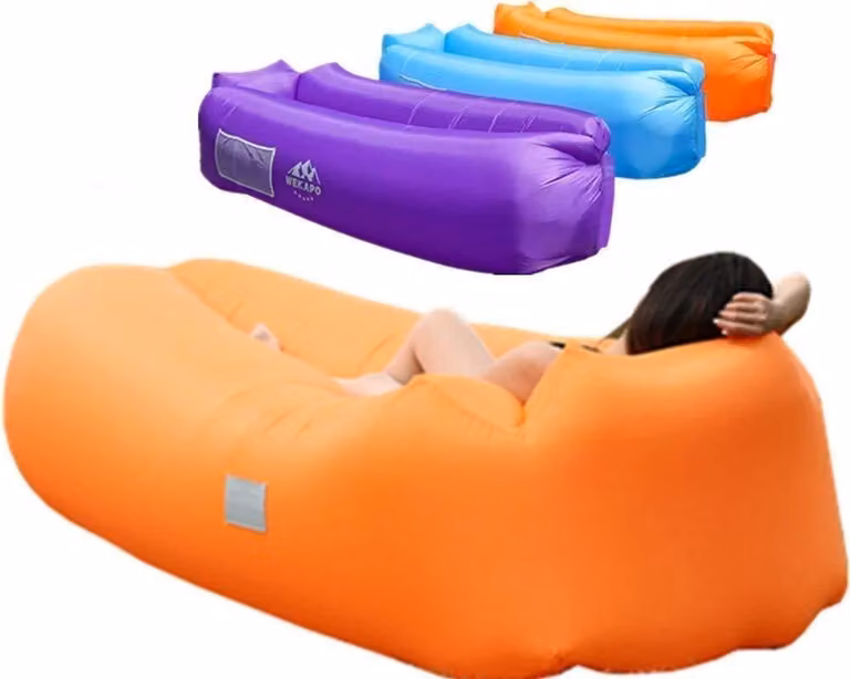 Materasso gonfiabile Wekapo, divano gonfiabile per campeggio, viaggi e spiaggia, colore arancione