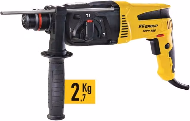 Ff group rh 24/720 pro martello perforatore combinato da 720W giallo per uso professionale