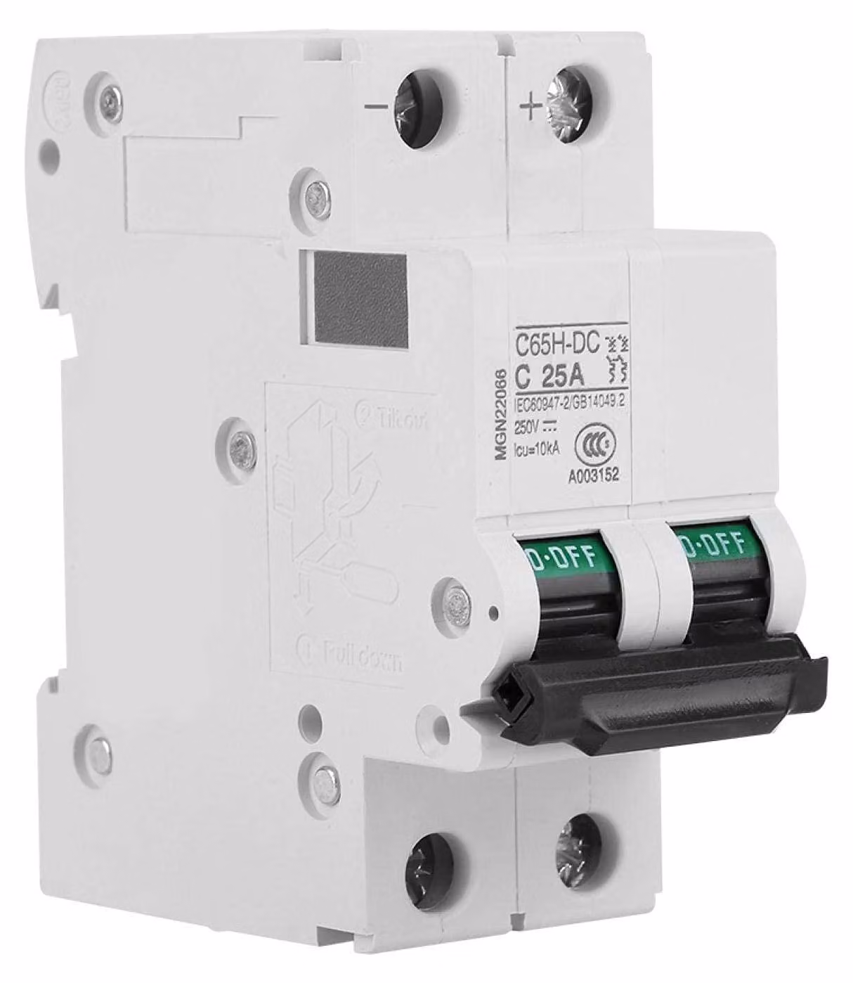 Interruttore magnetotermico differenziale (MCB) 2P 25A 250V per impianti solari