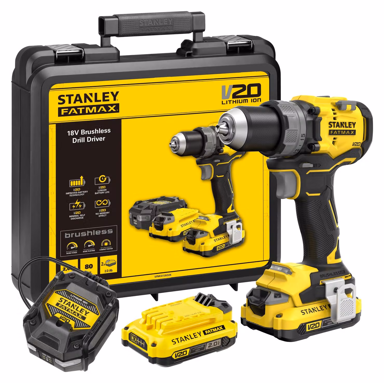 Wiertarko-wkrętarka aku 18V SFMCD725D2K STANLEY