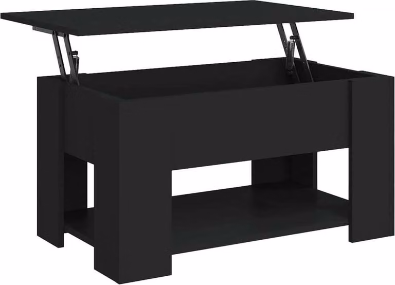 Tavolino da Salotto Nero 79x49x41 cm in Legno Multistrato