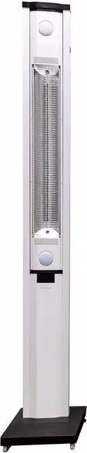 Stufa Elettrica ad infrarossi da Esterno 50x25x200 cm in Fibra di Carbonio con Luce Led Skyline Bianco Latte